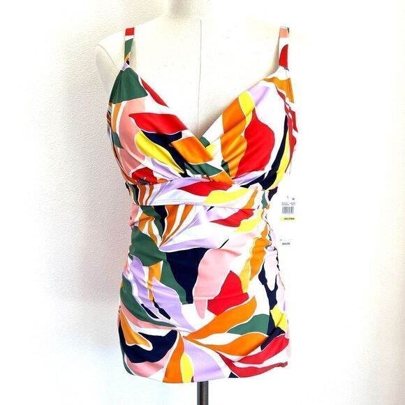 Anne Cole Twist Front Underwire Tankini Swim Top Size 36C/38B - Picture 1 of 16